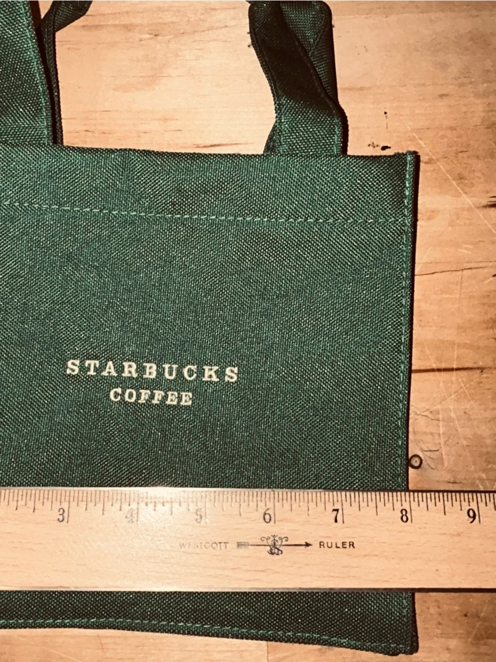 Starbucks tote lunch bag new Green With “Starbucks” White Letters 8x8x4” Canvas